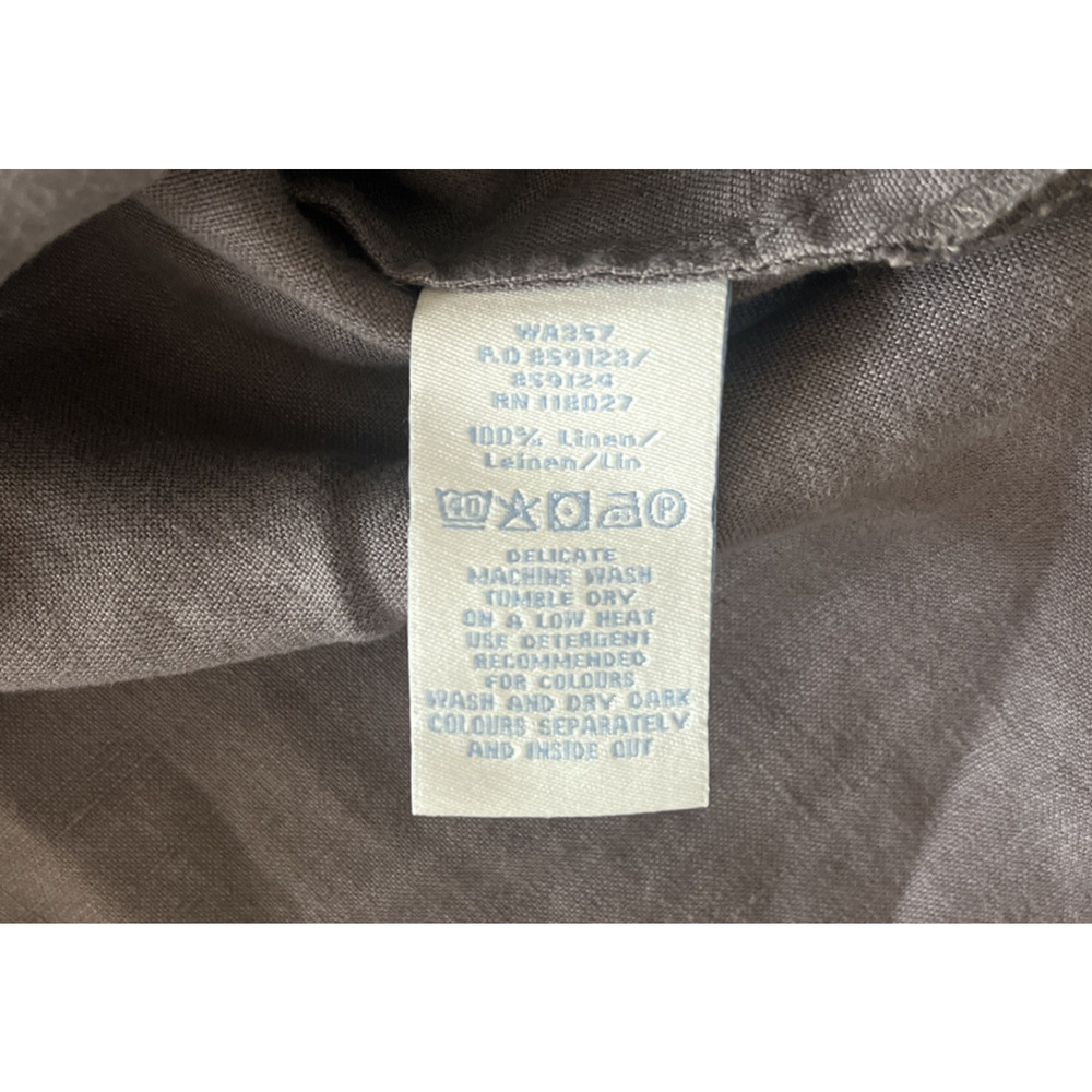 Boden Linen Tunic Size 6 Peter Pan Collar Gray Decorative Buttons - Picture 11 of 11